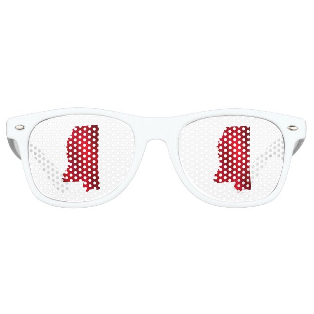 Lunettes De Fête Retro Silhouette de la carte d'état du Mississippi (Devant)