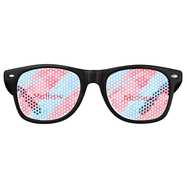 Lunettes De Fête Retro simple monogramme de lettre initiale ajoutez votre (Devant)