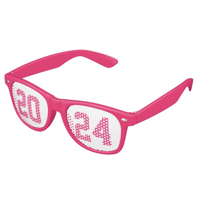Lunettes De Fête Retro Simple Pink Graduation 2025 Party (Angulaire)