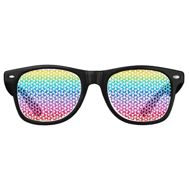 Lunettes De Fête Retro Sirène arc-en-ciel colorée (Devant)
