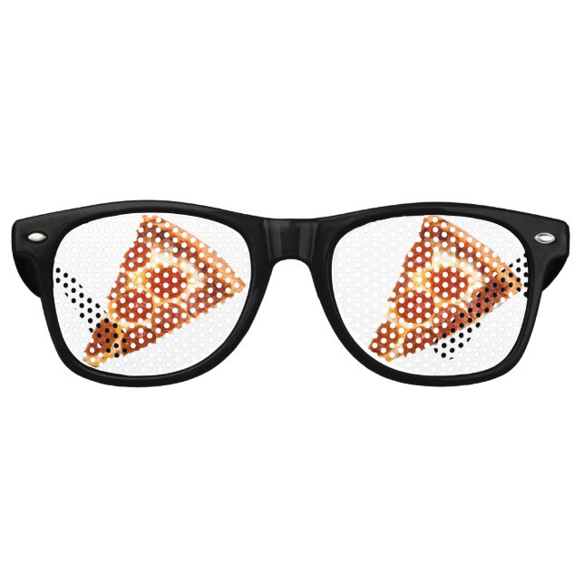 Lunettes De Fête Retro SlipperyJoe's classique pepperoni pizza tranche fo (Devant)
