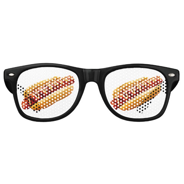 Lunettes De Fête Retro SlipperyJoe's Hotdog viande hachée grill (Devant)