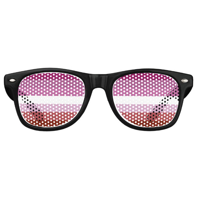 Lunettes De Fête Retro SlipperyJoe's lesbian pride flag feminine communit (Devant)