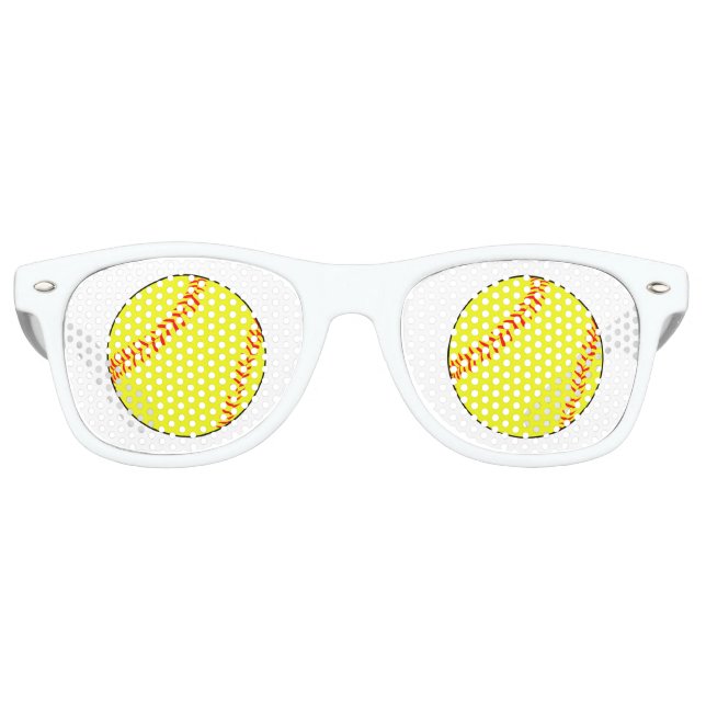 Lunettes De Fête Retro Softball personnalisé (Devant)