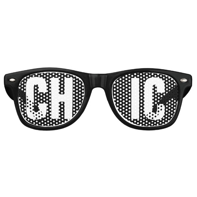 Lunettes De Fête Retro Soirée 'CHIC' en noir et blanc (Devant)