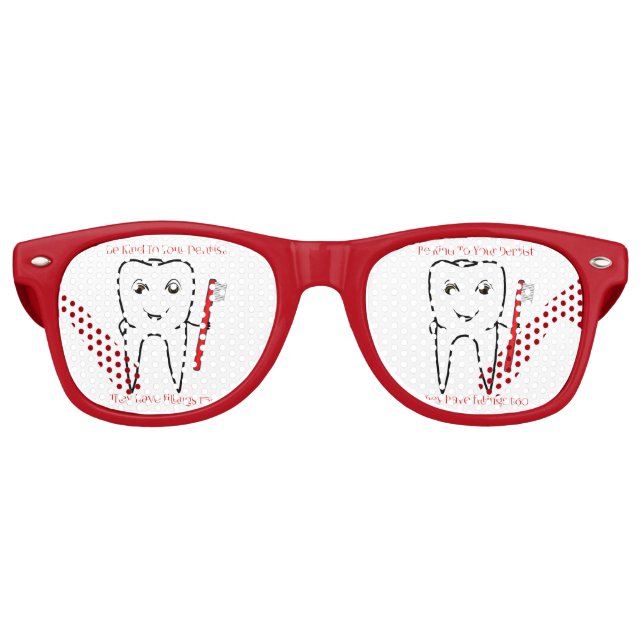 Lunettes De Fête Retro Soyez Gentil Avec Votre Dentiste Drôle (Devant)