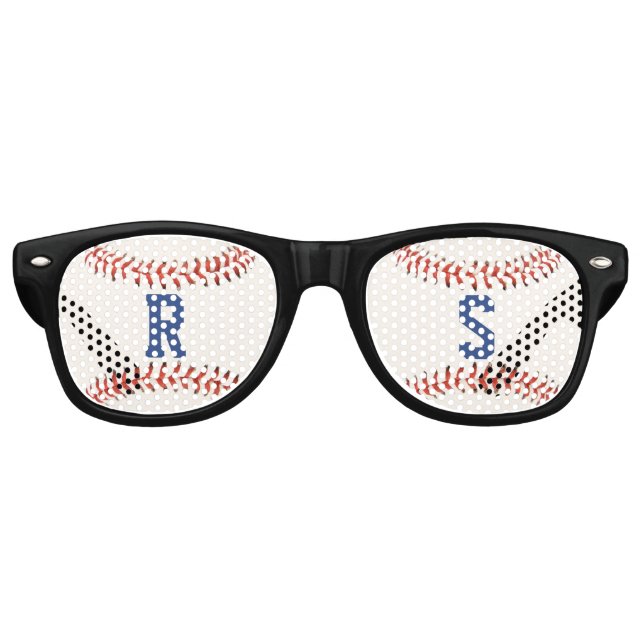 Lunettes De Fête Retro Sport de baseball Softball Monogramme (Devant)