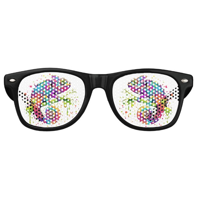 Lunettes De Fête Retro Style d'aquarelle des teintures Chameleon (Devant)