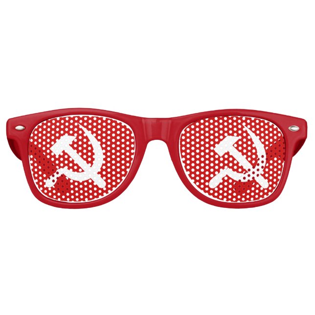 Lunettes De Fête Retro Symbole du communisme marteau et faucille (Devant)