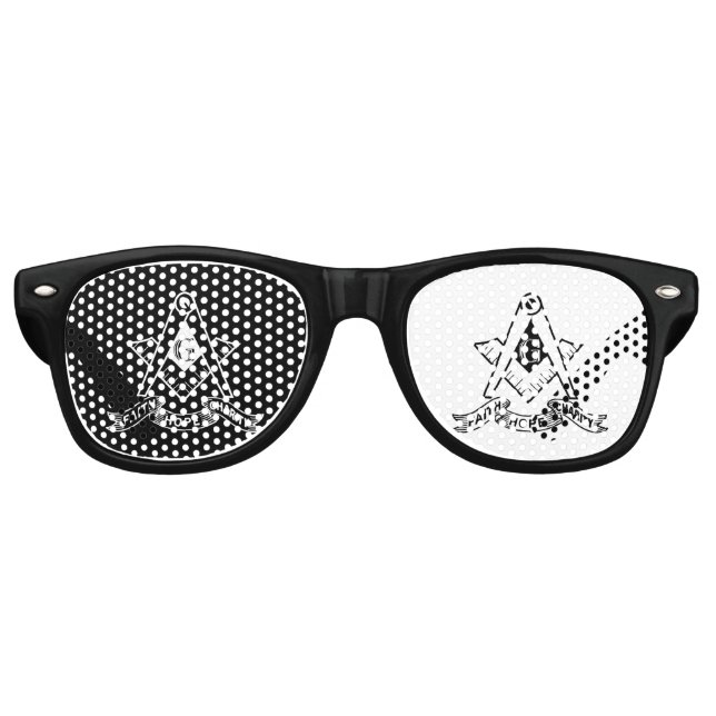 Lunettes De Fête Retro Symbole franc-maçonnerie (Devant)