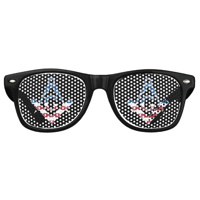 Lunettes De Fête Retro Symbole Freemasonic des États-Unis (Devant)
