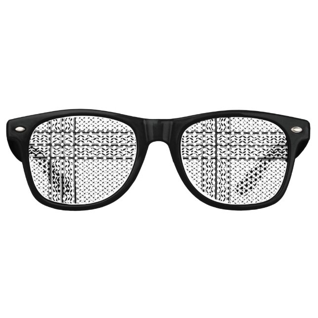Lunettes De Fête Retro Symbole Keffiyeh de la Palestine Motif de résistan (Devant)