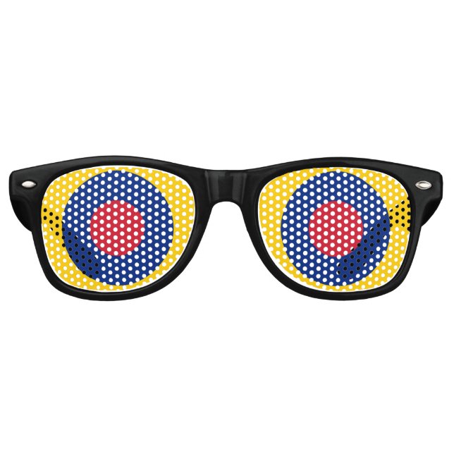 Lunettes De Fête Retro symbole rond du drapeau du pays du venezuela (Devant)