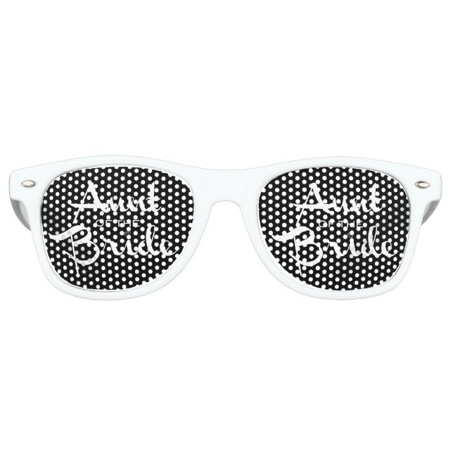 Lunettes De Fête Retro Tante blanche sur noir (Devant)