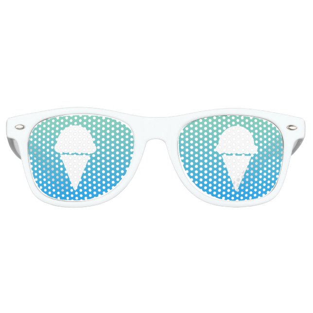 Lunettes De Fête Retro teint de cône de crème glacée (Devant)