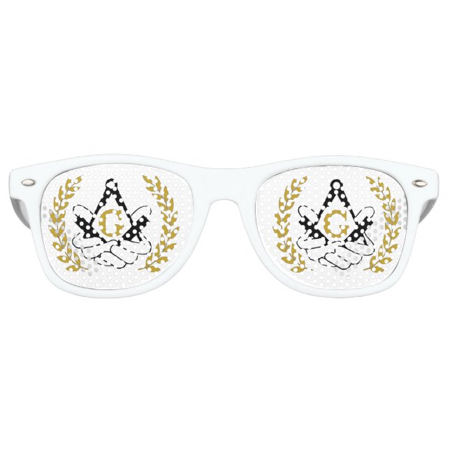 Lunettes De Fête Retro Teintes de poker maçonnique (Devant)