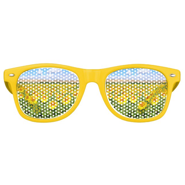Lunettes De Fête Retro Terrain de tournesol (Devant)