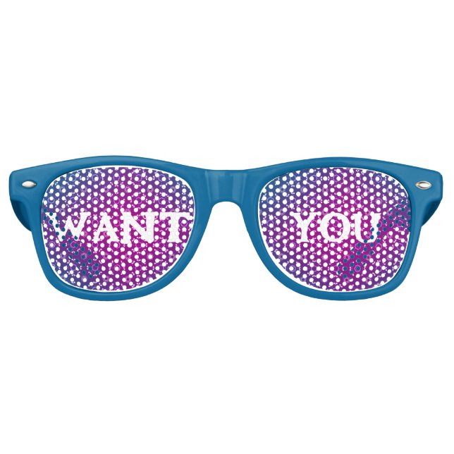Lunettes De Fête Retro Texte personnalisé  (Devant)