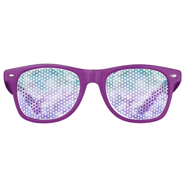 Lunettes De Fête Retro Tourbillon de nuage bleu et violet (Devant)