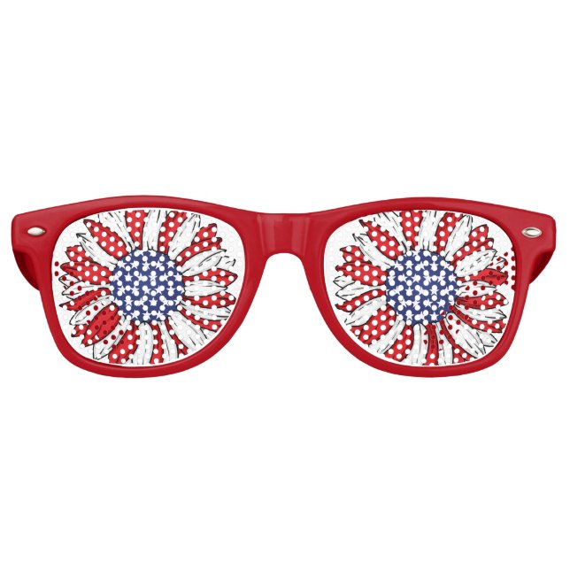 Lunettes De Fête Retro Tournesol patriotique (Devant)