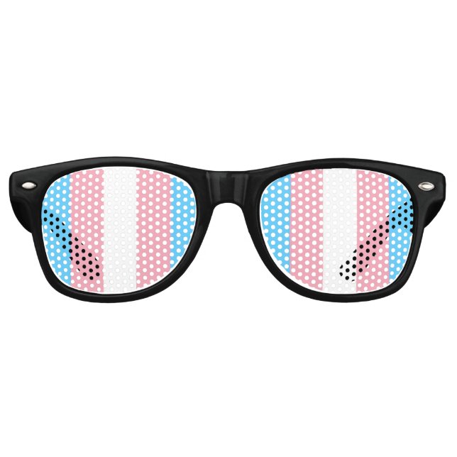 Lunettes De Fête Retro trans flag on sunglasses (Devant)