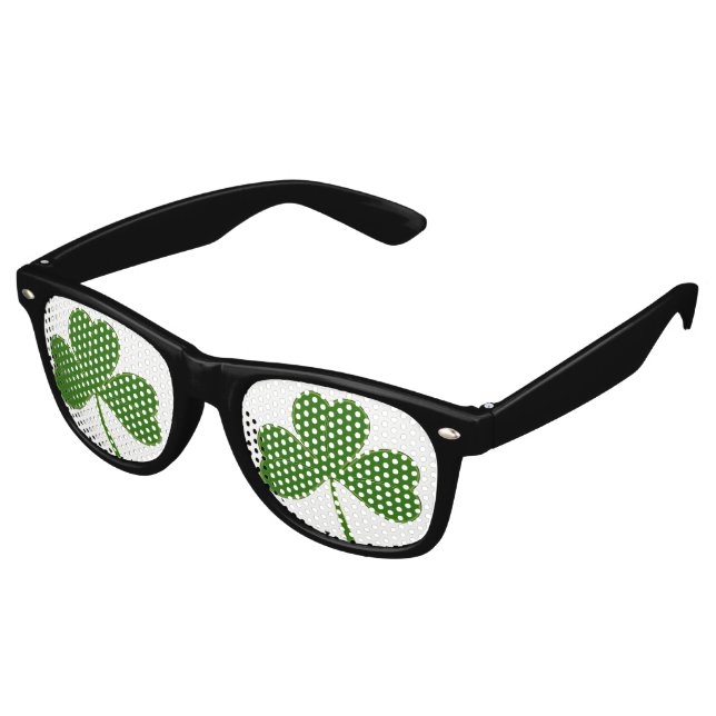 Lunettes De Fête Retro Trèfle (Pas un trèfle à 4 feuilles) (Angulaire)