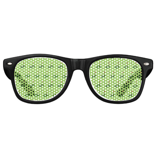 Lunettes De Fête Retro Trou de golf avec Motif Drapeau (Devant)