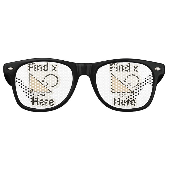 Lunettes De Fête Retro Trouver X Math Joke Sticker - Funny Geometry Pun (Devant)