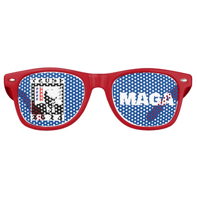LUNETTES DE FÊTE RETRO TRUMP 2024 RWB (Devant)