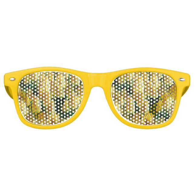 Lunettes De Fête Retro Tulips Sunshine Yellow (Devant)