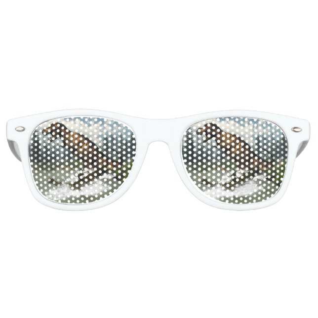 Lunettes De Fête Retro Tyrannosaurus rex dinosaure attaqué par deinosuchu (Devant)