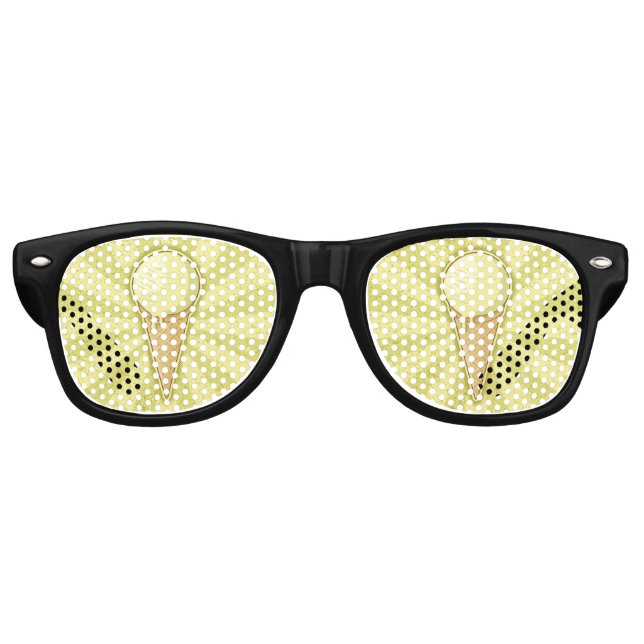 Lunettes De Fête Retro Un cône de crème glacée à bille (Devant)