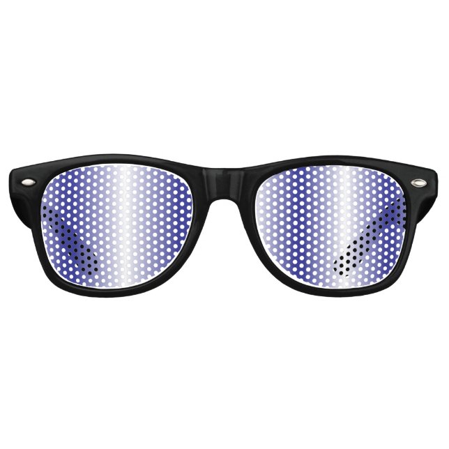Lunettes De Fête Retro Un motif géométrique bleu complexe avec symétrie (Devant)