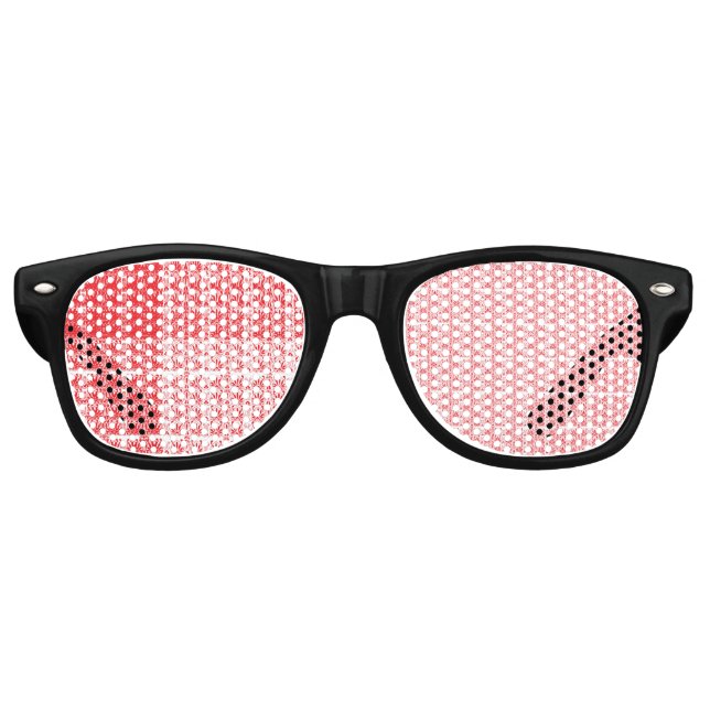 Lunettes De Fête Retro Une rose rouge vif avec des gouttes d'eau reposant (Devant)