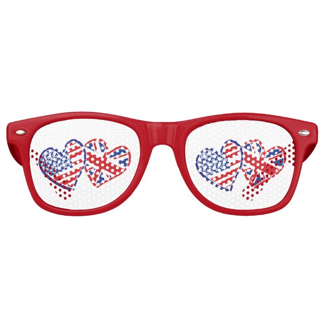 Lunettes De Fête Retro USA—Royaume-Uni (Devant)
