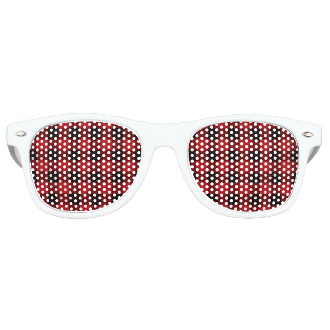 Lunettes De Fête Retro vacances d'hiver rustiques carreau de buffle rouge (Devant)
