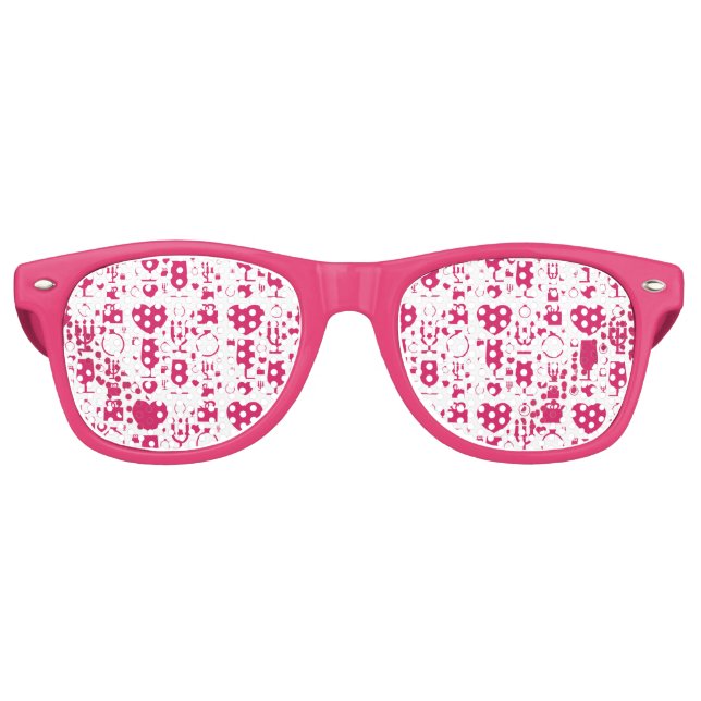 Lunettes De Fête Retro Valentines éléments de jour motif (Devant)