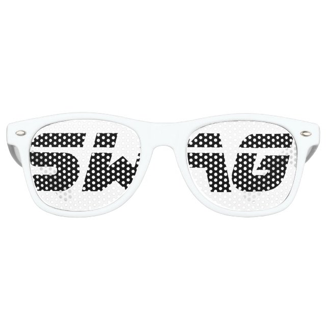 Lunettes De Fête Retro Vêtements de la fête du swag noir et blanc (Devant)