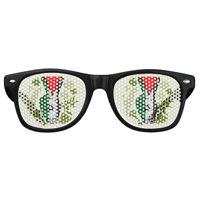 Lunettes De Fête Retro Victory Sign Hand Resistance Red Triangle Symbol (Devant)