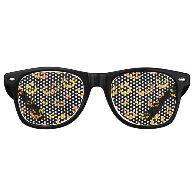 Lunettes De Fête Retro Visage du Citrouille Jack-o'-lantern (Devant)