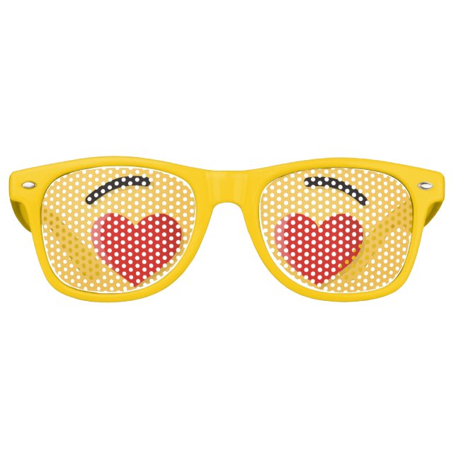 Lunettes De Fête Retro Visage souriant aux yeux en forme de coeur (Devant)
