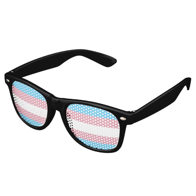 Lunettes De Fête Retro Visibilité du drapeau de fierté transgenre de Slip (Angulaire)