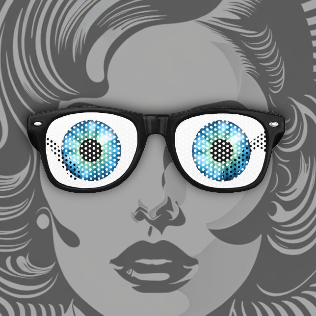 Lunettes De Fête Retro Vous Avez De Gros Yeux Bleus ! (Créateur téléchargé)
