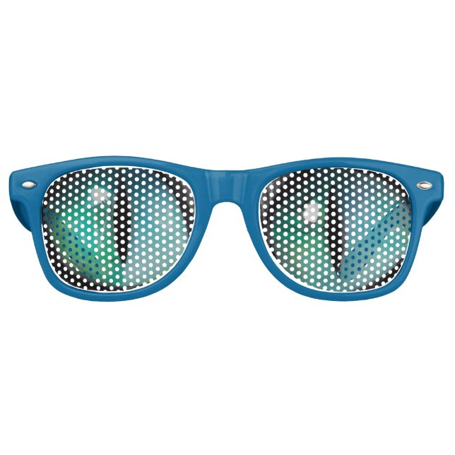 Lunettes De Fête Retro Whimsical Funny mignon yeux de chat bleu (Devant)