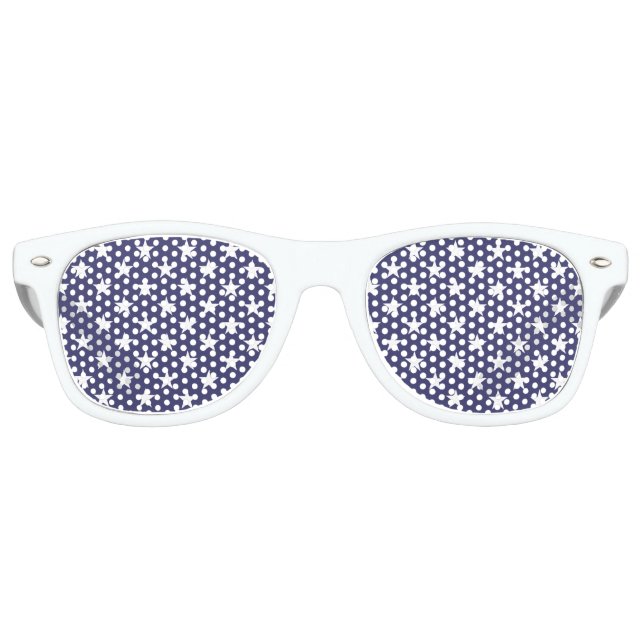 Lunettes De Fête Retro White Stars (Devant)