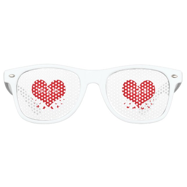 Lunettes De Fête Retro You and me broken heart (Devant)