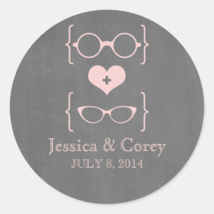 Lunettes de Geeky rose Chalkboard Stickers de mari