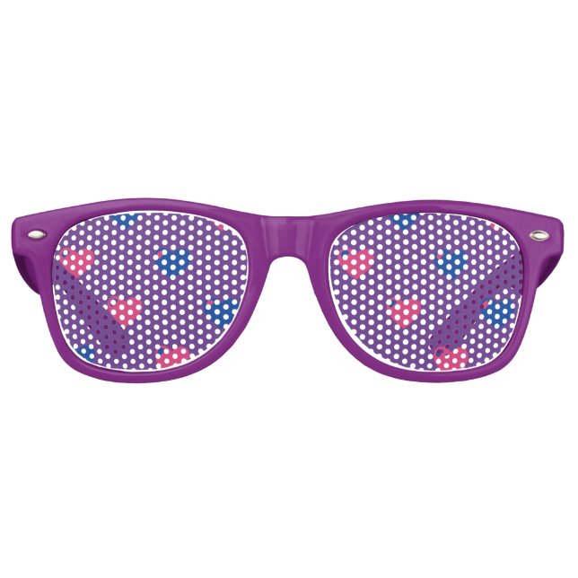 Lunettes de soleil à coeurs de fierté bisexuelle (Devant)