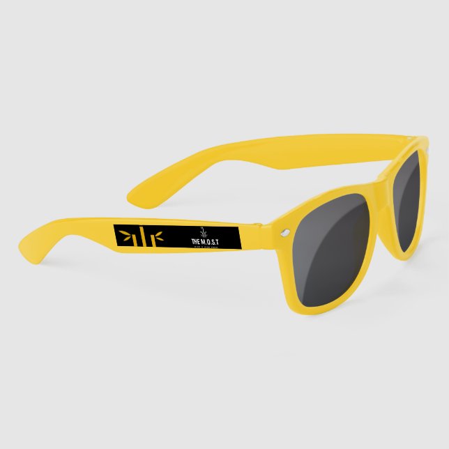 Lunettes de soleil à monture noire Designer (jaune (Droite)