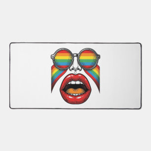 Lunettes de soleil arc-en-ciel rétro lèvres visage